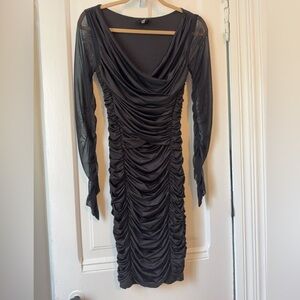 Bisou Bisou Black Ruched Dress